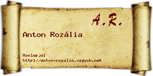 Anton Rozália névjegykártya